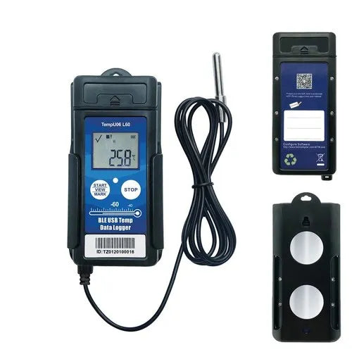 Real Instruments Tempu06 L Temperature Data Logger USB Portable Bluetooth Temperature Recorder Data Recorder Industrial Temperature Measuring Tool for Cold Chain Transport, Tempu06 L