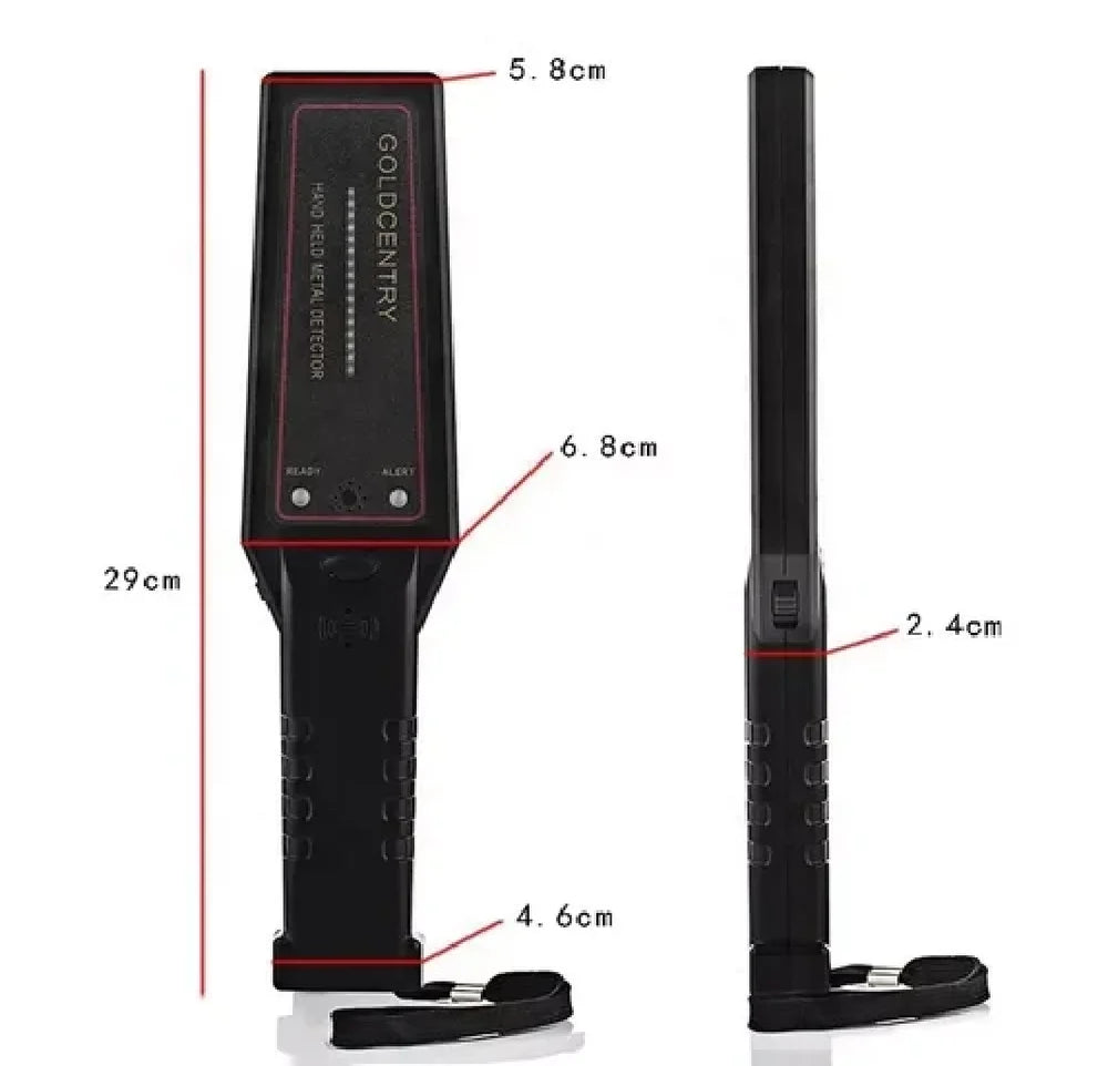 Real Instruments Metal Detector GC-1002 with Adjustable Sensitivity, 22 kHz High-Frequency Operation, 6-Inch Maximum Detection Depth, Audio and Visual Alerts, Lightweight Portable Design for Security, Treasure Hunting, and Industrial Applications