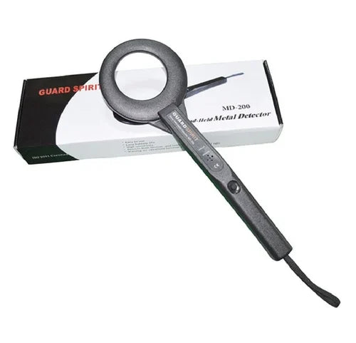 Real Instruments Metal Detector MD-200 Handheld High-Performance Security Scanner with Adjustable Sensitivity, 20 kHz Operating Frequency, Audio & Visual Alerts, LED Battery Indicator 9V Battery-Powered for Security, Industrial & Exploration Applications