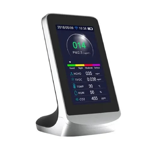 Real Instruments WIFI CO2 Meter Air Quality Detetor with 8 Features Carbon Dioxide PM2.5 PM1.0 PM10 Detectors Instrument Multifunctional Micro Particle Dust Monitor Can Measure Indoor Temperature And Humidity, AQM-07